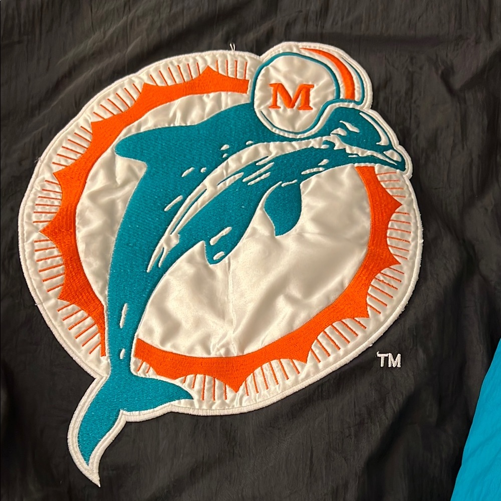 Miami Dolphins STARTER jacket  with Hood and Half-Zip - Picture 11 of 13